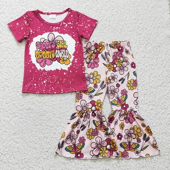 Комплект Одежды Для малышей Daddy's Girl Mommy's World С короткими Рукавами И Цветочной Рубашкой Для Малышей С Цветочной Бабочкой Весна Осень Новые Брюки Outfi