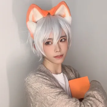 Оранжевое имитационное кошачье ухо ручной работы Лисье ухо Японского подростка Милая лента для волос Cos Animal Ears Головной убор Аксессуары Kawaii
