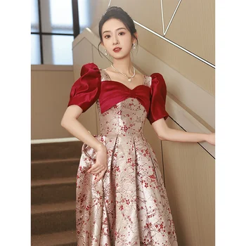 Свадебное платье Cheongsam в китайском стиле, Традиционное красное платье Ципао, Винтажные Свадебные Платья Принцессы для вечеринок