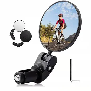 Универсальное велосипедное зеркало заднего вида с регулируемым поворотом, Прозрачные Велосипедные зеркала на руле, выпуклые зеркала для MTB, Дорожный Велосипедный инструмент