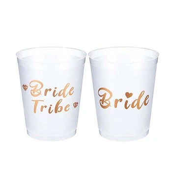 Чашки Team Bride Tribe Для Девичника, пластиковый Стаканчик для Питья Из Розового Золота, Аксессуары для Девичника, Свадебные Украшения